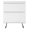 Stylish White Bedside Cabinet | 40x35x50 cm Engineered Wood