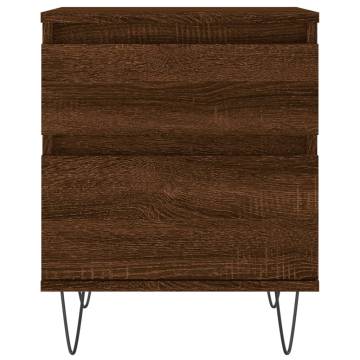 Trendy Brown Oak Bedside Cabinet - 40x35x50 cm