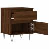 Trendy Brown Oak Bedside Cabinet - 40x35x50 cm