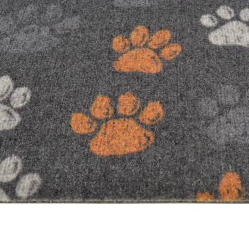 Washable Velvet Kitchen Rug Paws 45x150 cm | Hipomarket