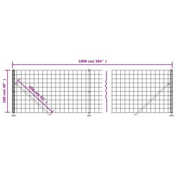 Wire Mesh Fence with Flange Anthracite 1x10 m - Durable & Secure