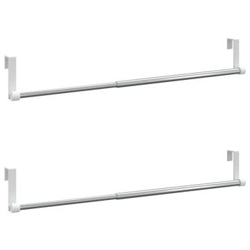 Curtain Rails 2 pcs White & Silver 40-60 cm Aluminium