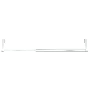 Curtain Rails 2 pcs White & Silver 40-60 cm Aluminium