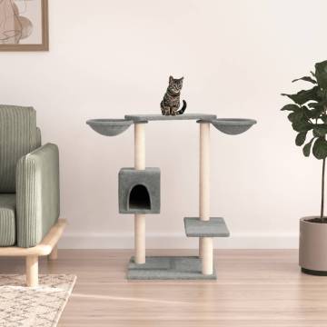 Cat Tree with Scratching Posts - Light Grey, 82 cm | HipoMarket