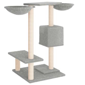 Cat Tree with Scratching Posts - Light Grey, 82 cm | HipoMarket