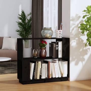 Book Cabinet/Room Divider Black - Solid Pine 80x25x70 cm