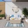 Outdoor Rug Aqua & White 80x150 cm - Reversible Design