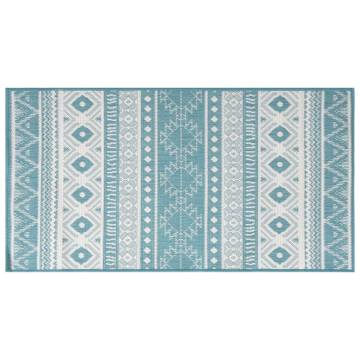 Outdoor Rug Aqua & White 80x150 cm - Reversible Design