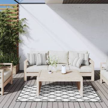 Stylish Outdoor Rug Grey and White 80x150 cm - Reversible Design