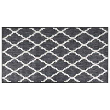 Stylish Outdoor Rug Grey and White 80x150 cm - Reversible Design