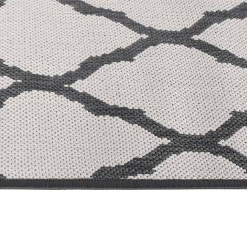 Stylish Outdoor Rug Grey and White 80x150 cm - Reversible Design