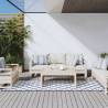 Navy & White Outdoor Rug 80x250 cm - Reversible & Durable