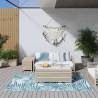 Outdoor Rug Aqua and White 100x200 cm Reversible Design Colour aqua Size 100 x 200 cm Quantity in Package 1 