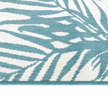 Stylish Outdoor Rug Aqua & White 100x200 cm - Reversible Design