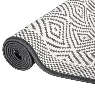 Outdoor Rug Grey and White 80x250 cm - Reversible Design