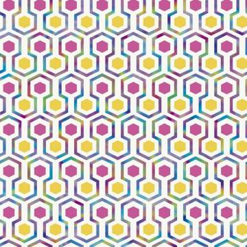 Noordwand Good Vibes Hexagon Wallpaper - Pink & Yellow