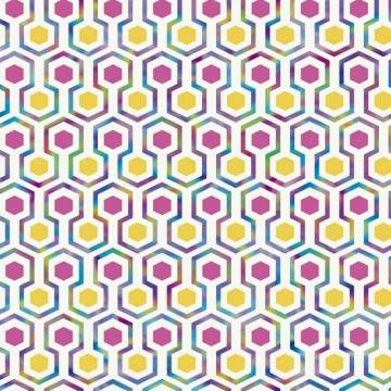 Noordwand Good Vibes Hexagon Wallpaper - Pink & Yellow