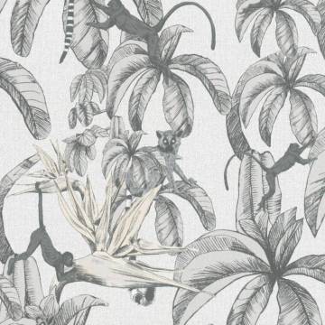 Noordwand Topchic Monkey Jungle Wallpaper | Grey & Black