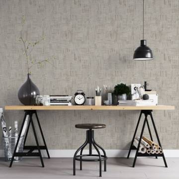 Noordwand Topchic Metallic Beige Wallpaper - Scratched Look