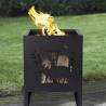 Esschert Design Fire Basket Deer Square Size 30.2 x 30.2 x 40.1 cm 