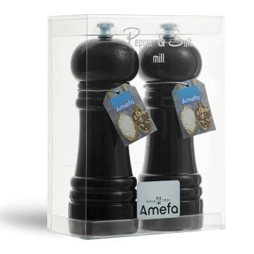 Amefa 15 cm Black Salt & Pepper Mill Set - Trendy & Durable