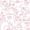 Noordwand Friends & Coffee Line Art Wallpaper - White & Pink