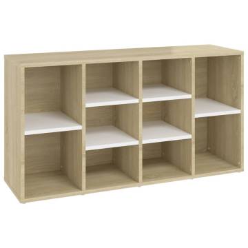 Shoe Bench White & Sonoma Oak - Organize Your Shoes Stylishly