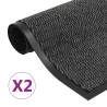 Dust Control Mats 2 pcs Rectangular Tufted 40x60 cm Anthracite Colour anthracite Size 40 x 60 cm Quantity in Package 2 