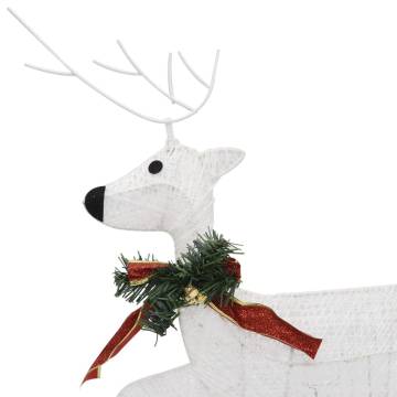 Reindeer & Sleigh Christmas Decoration - 60 LEDs Outdoor White