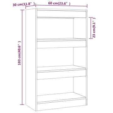 Book Cabinet/Room Divider in Smoked Oak – Stylish Storage Solution