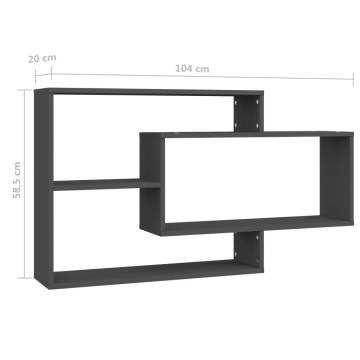 Stylish Wall Shelf Grey 104x20x58.5 cm - Engineered Wood