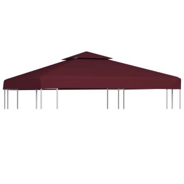 2-Tier Gazebo Top Cover 310 g/m² 3x3 m Bordeaux - Hipomarket