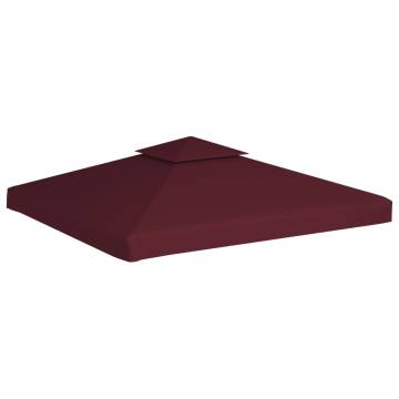 2-Tier Gazebo Top Cover 310 g/m² 3x3 m Bordeaux - Hipomarket