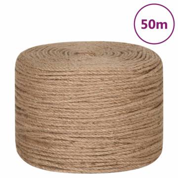 Jute Rope 50 m Long 8 mm Thick | Ideal for Crafts & Gardening