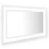 LED Bathroom Mirror High Gloss White 80x8.5x37 cm | Hipomarket