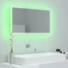 LED Bathroom Mirror High Gloss White 80x8.5x37 cm | Hipomarket