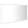 LED Bathroom Mirror High Gloss White 80x8.5x37 cm | Hipomarket