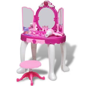 3-Mirror Kids' Playroom Vanity Table with Lights & Sound