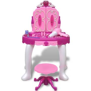 3-Mirror Kids' Playroom Vanity Table with Lights & Sound