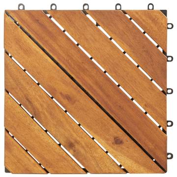 Decking Tiles 10 pcs 30x30 cm Solid Acacia Wood | Hipo Market