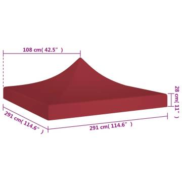 Burgundy Party Tent Roof 3x3 m - Durable & Weather Resistant