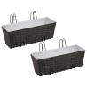 Balcony Trapezoid Rattan Planter Set 50 cm 2 pcs Black Colour black Size 50 cm Quantity in Package 2 