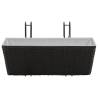 Balcony Trapezoid Rattan Planter Set - 50 cm, 2 pcs Black