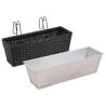 Balcony Trapezoid Rattan Planter Set - 50 cm, 2 pcs Black