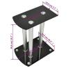 Aluminum Speaker Stands Black Glass - 2pcs | HiPoMarket