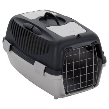 Pet Transport Box Grey and Black 55x36x35 cm - Durable & Safe