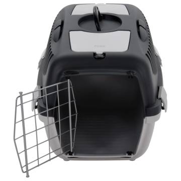 Pet Transport Box Grey and Black 55x36x35 cm - Durable & Safe