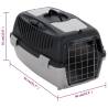 Pet Transport Box Grey and Black 55x36x35 cm - Durable & Safe