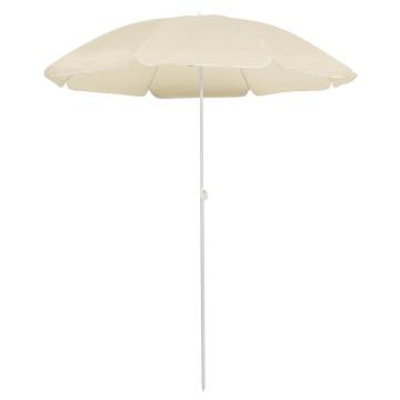 Outdoor Parasol with Steel Pole - Sand 180 cm | HipoMarket