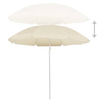 Outdoor Parasol with Steel Pole - Sand 180 cm | HipoMarket